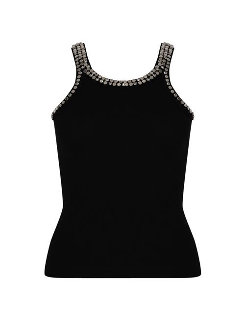 Canotta Coriandoli in cotone a costine Nero